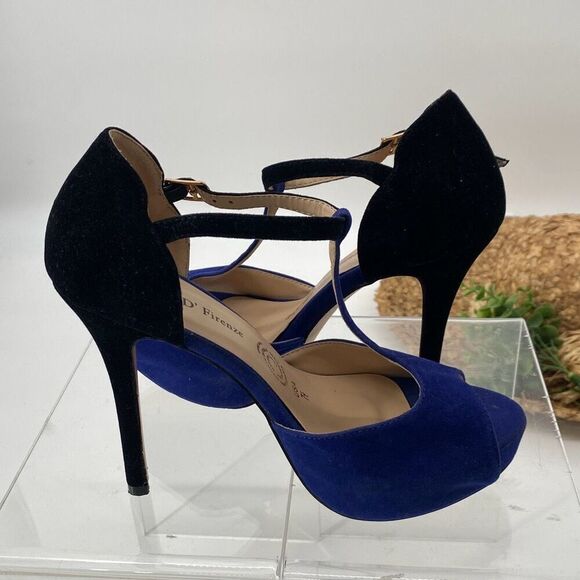 Vittorio D'Firenze Blossom Carina-76 Faux Suede T-strap Peep-toe Platform Stilet - Picture 2 of 12